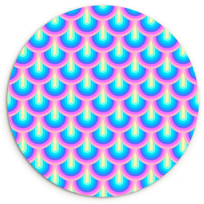 Patroon - Regenboogwaaier - Neon Wandcirkel plexiglas klein 852 -3d