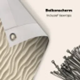 Zand - Golven - Beige Balkonbeschermer Duitsland klein 596 -closeup_NL