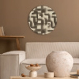 Abstract - Retro - Zwart Akoestische PET Vilt - Rond klein 838 -sfeer1