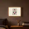 Speelkaart - Hartenkoningin - Bloemen - Hartjes Light Box met batterij (Wandlamp) middel -sfeer4