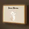 Kat - Kitten - Beige Light Box met batterij (Wandlamp kind) middel -z3d_website