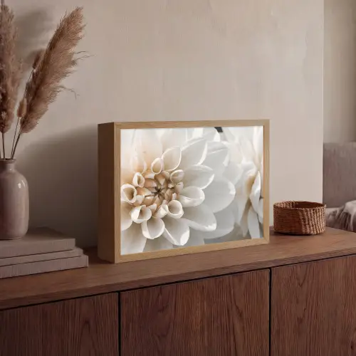 Bloemen - Wit - Natuur Light Box met batterij (Wandlamp) middel -sfeer2