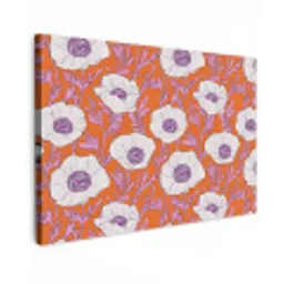 Bloemen - Grafisch - Oranje Tuinposter op houten frame 2 cm dik klein 845 -3d