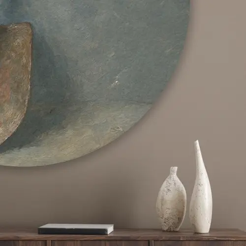 Schep - Gereedschap - Schilderij Akoestische PET Vilt - Rond klein -sfeer5_closeup