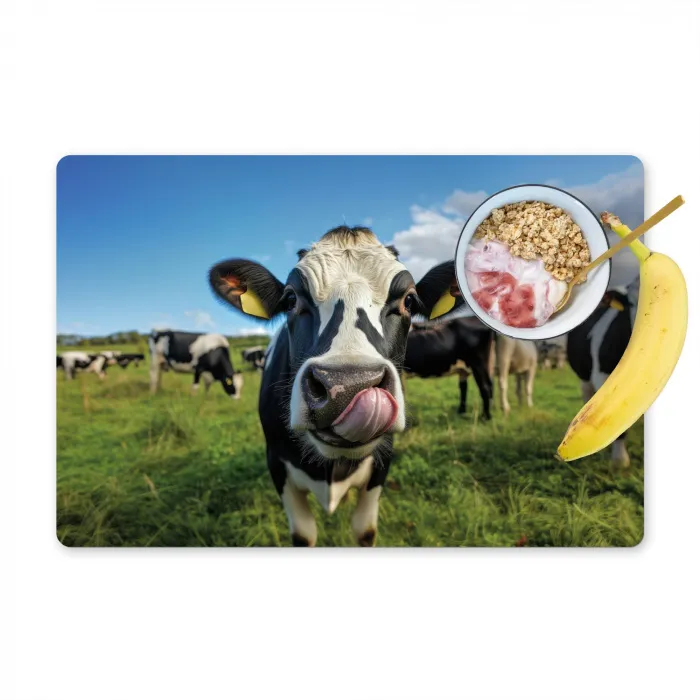 Koe - Tong - Weide Placemat vinyl groot -zzzproduct_Kitchenyeah-website