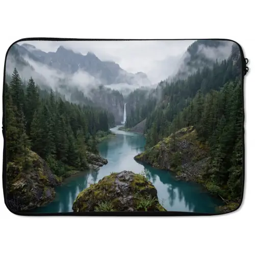 Waterval - Bomen - Bergen laptophoes neopreen klein -zkaufland3dotto