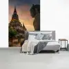 Tempel - Zonsondergang - Boeddha beelden - Buddha fotobehang vinyl groot -slaapkamer