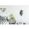 Vissen - Minimalistisch - Blauw Wandcirkel aluminium klein -kinderkamer