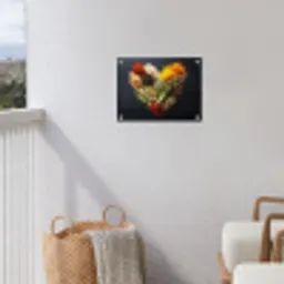 Specerijen - Mix - Hartvorm - Zwart tuinposter los doek klein -sfeer8
