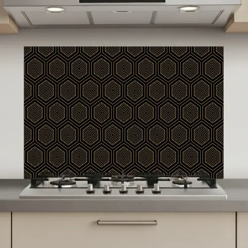 Goud - Zwart - Tunnel keuken achterwand spatscherm klein 900 -3d_website