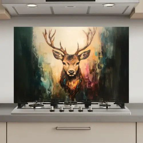 Hert - Geverfd - Gewei - Bruin keuken achterwand spatscherm klein -3d_website