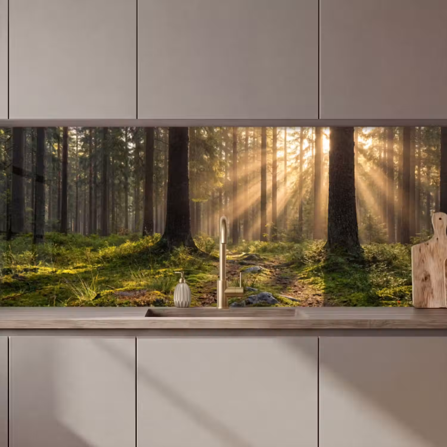 Küchenrückwand - Wald - Sonnenlicht - Gras