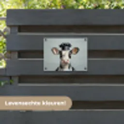 Koe - Zwart - Wit - Kok tuinposter los doek klein -sfeer3