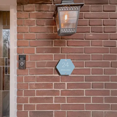 Effen - Lichtblauw - Klassiek Naambord Hexagon klein -sfeer7-hexagon-XS