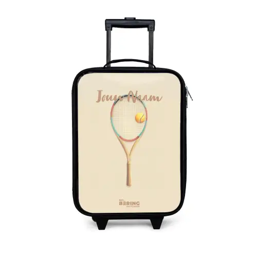 Een tennisracket in beige tinten Kinderkoffer - Zwart klein -3d