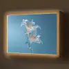 Lelies - Blauw - Glazen Light Box met batterij (Wandlamp) middel -z3d_website