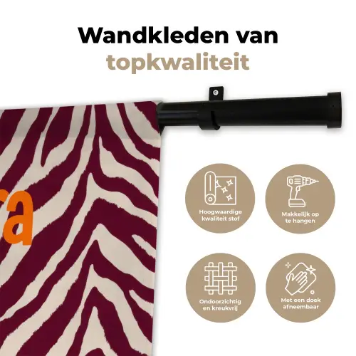 New era - Bordeaux - Zebraprint Wandkleed katoen klein -sfeer2