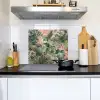Compositie van bladeren - Groen - Roze Inductie beschemer met haakjes middel -sfeer2