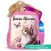 Kitten - Vlinders - Paars - Bloemen Kinderrugzak - Roze middel -inhoud_NL