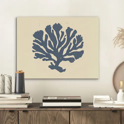 Blauw koraal - Vertakkingen - Beige PET vilt klein -sfeer1