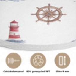 Nautisch - Klassiek - Rood Akoestische PET Vilt - Rond klein 838 -closeup_NL