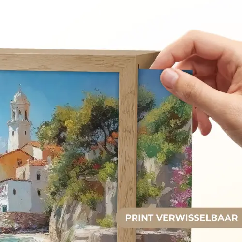 Boten - Rotsen - Zee - Zon Light Box met batterij (Wandlamp) middel -USP_websiteprintNL