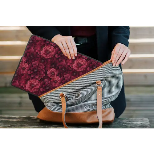 Dahlias - Bloemen - Rood laptophoes neopreen klein 279 -tas