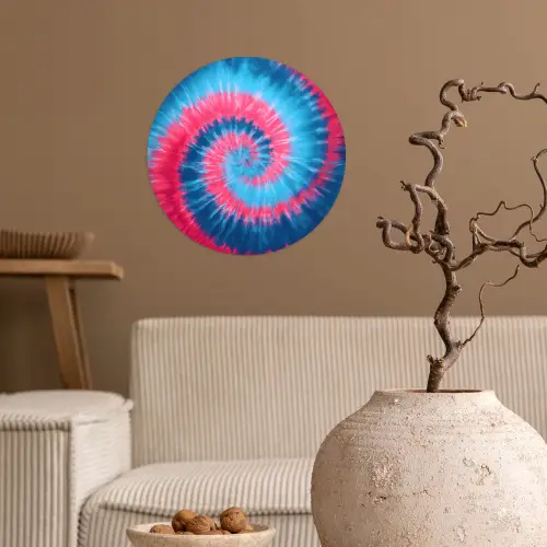 Spiraal - Roze - Draaiend Wandcirkel behangsticker klein -sfeer1
