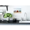 Strand - Huisjes - Kleurrijk - Duinen Muursticker klein -keuken