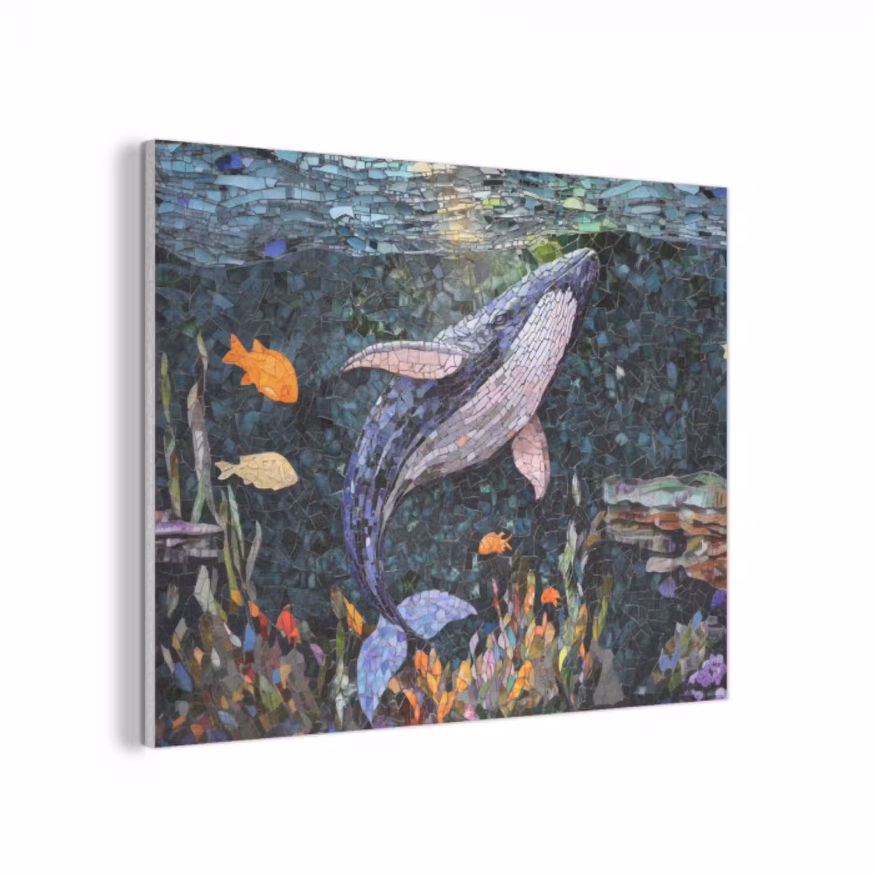Mozaïek - Walvis - Koraal - Water PET vilt klein -3d