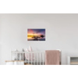 Steg - Sonnenuntergang - Wasser - Meer - Spiegelung Muursticker klein -kinderkamer
