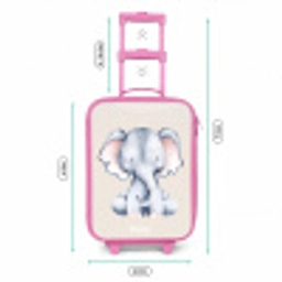 Olifant tekening tegen een beige achtergrond Kinderkoffer - Roze klein -productfoto_formaten