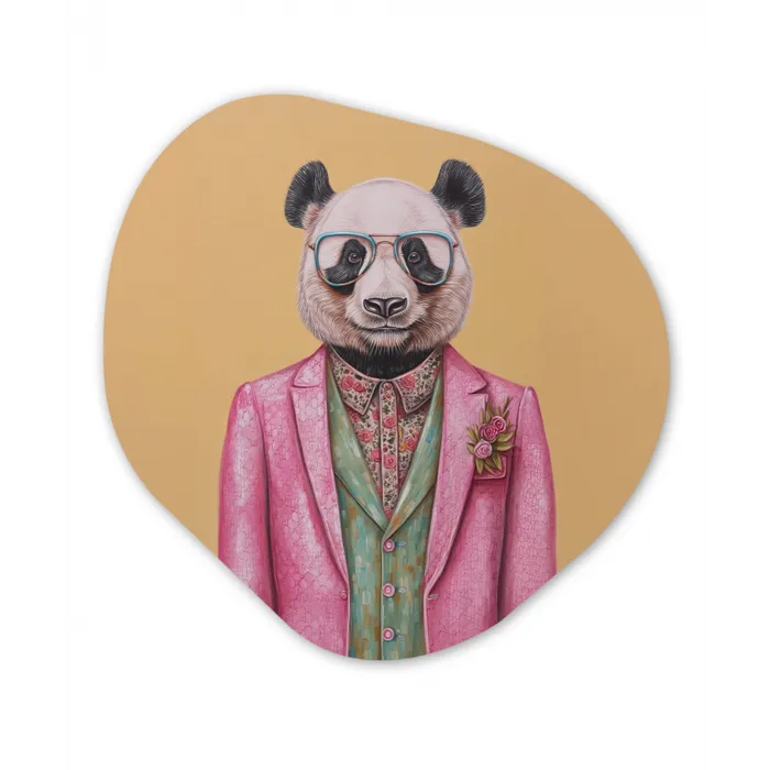 Panda - Pak - Zonnebril - Blauw Wandcirkel Organisch Forex 3mm klein -3d