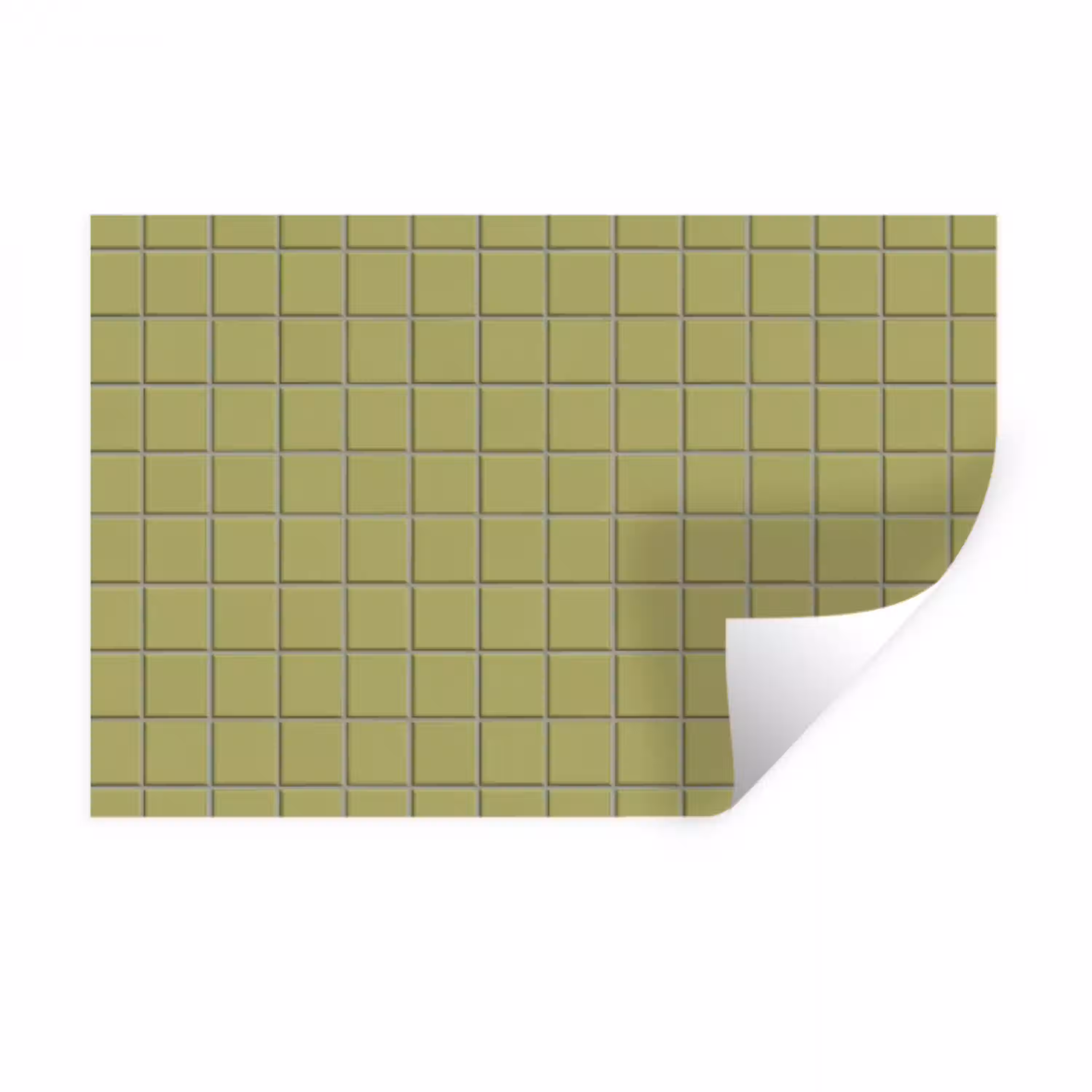Tegel - Patroon - Olijfgroen Muursticker klein 286 -3d