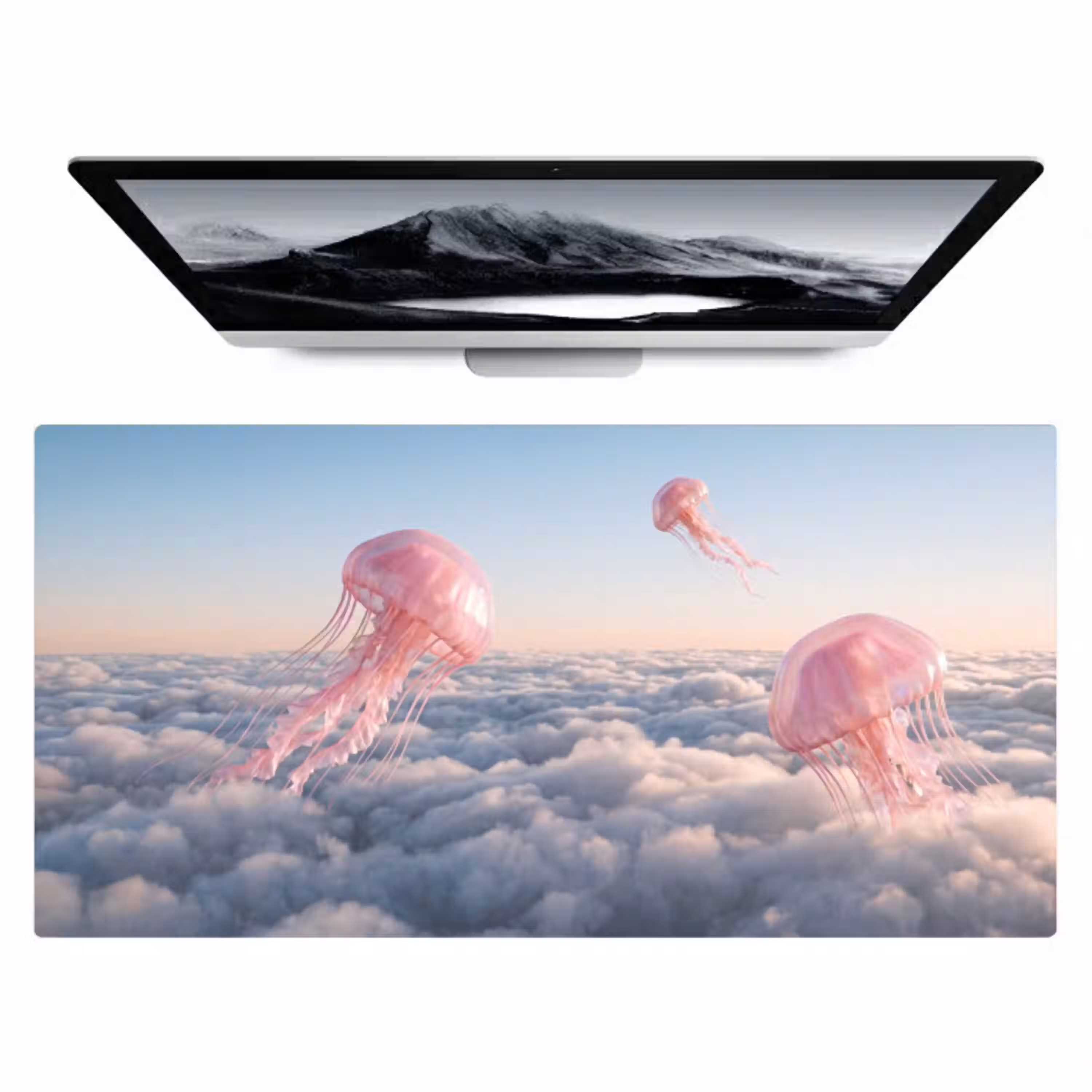 Roze dier - Wolken Muismat XXL klein -zzz3d