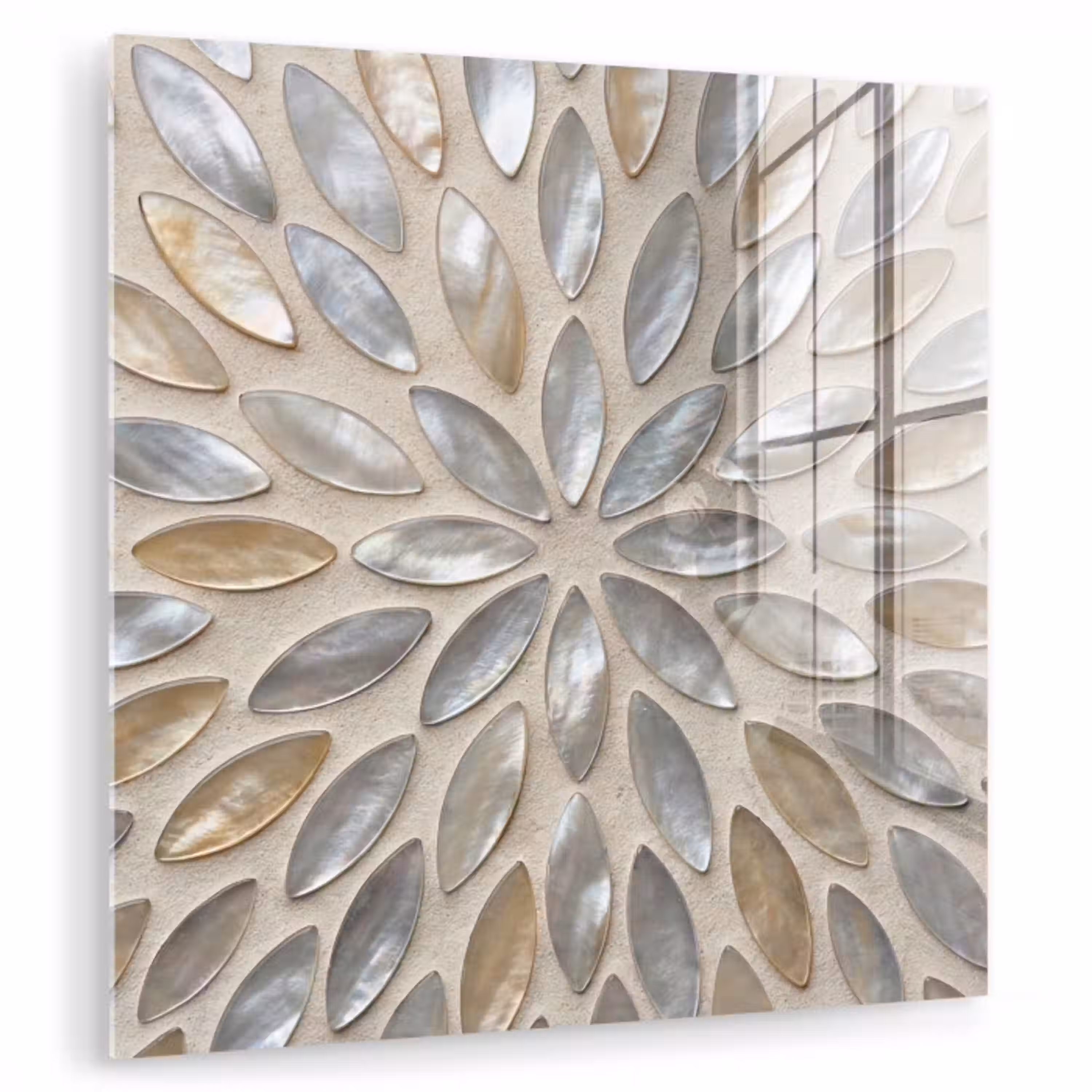 Patroon - Ovaal - Glanzend - Abstract - Beige plexiglas 5mm klein -zzzproduct_nieuw