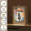 Meisje - Kunst - Paraplu - Graffiti - Kleuren - Muur Light Box met kabel (Tafellamp) klein -USP_websiteoverzichtNL