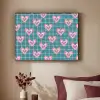 Hartjes - Raster - Patroon - Blauw Textielframe zwart klein 947 -sfeer1