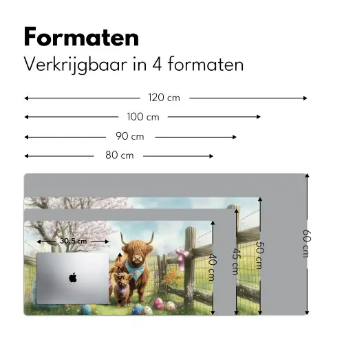 Schotsehooglanders - Paaseieren - Lente Muismat XXL klein -sfeer5