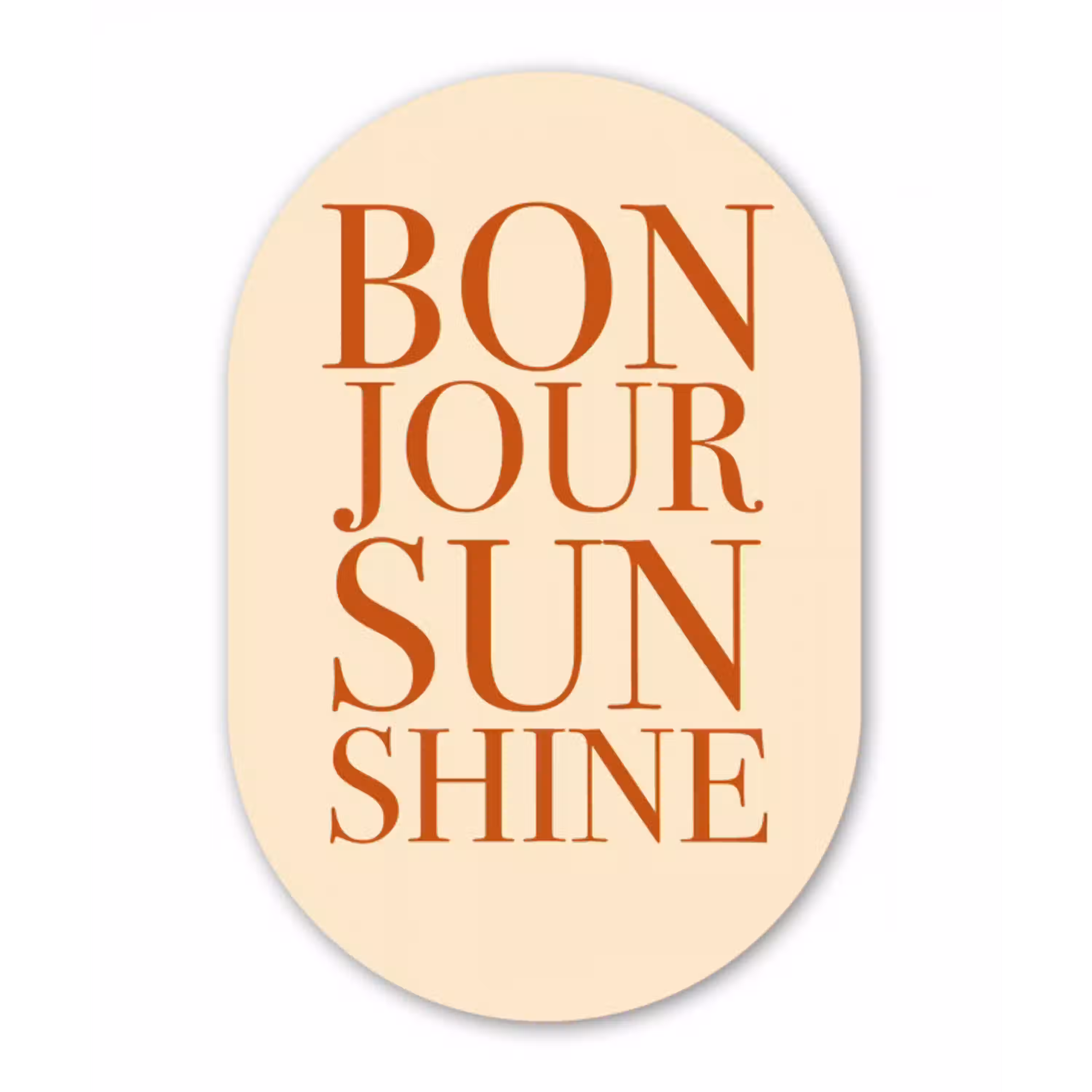 Oranje - Quote - Sun Wandcirkel Ovaal Glas middel -3d