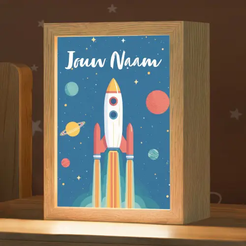 Raket - Planeten - Ruimte Light Box met kabel (Kinderlampje) klein -zzz_3d_website