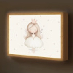 Ballerina - Prinses - Stippen Light Box met batterij (Wandlamp kind) middel -z3d_website