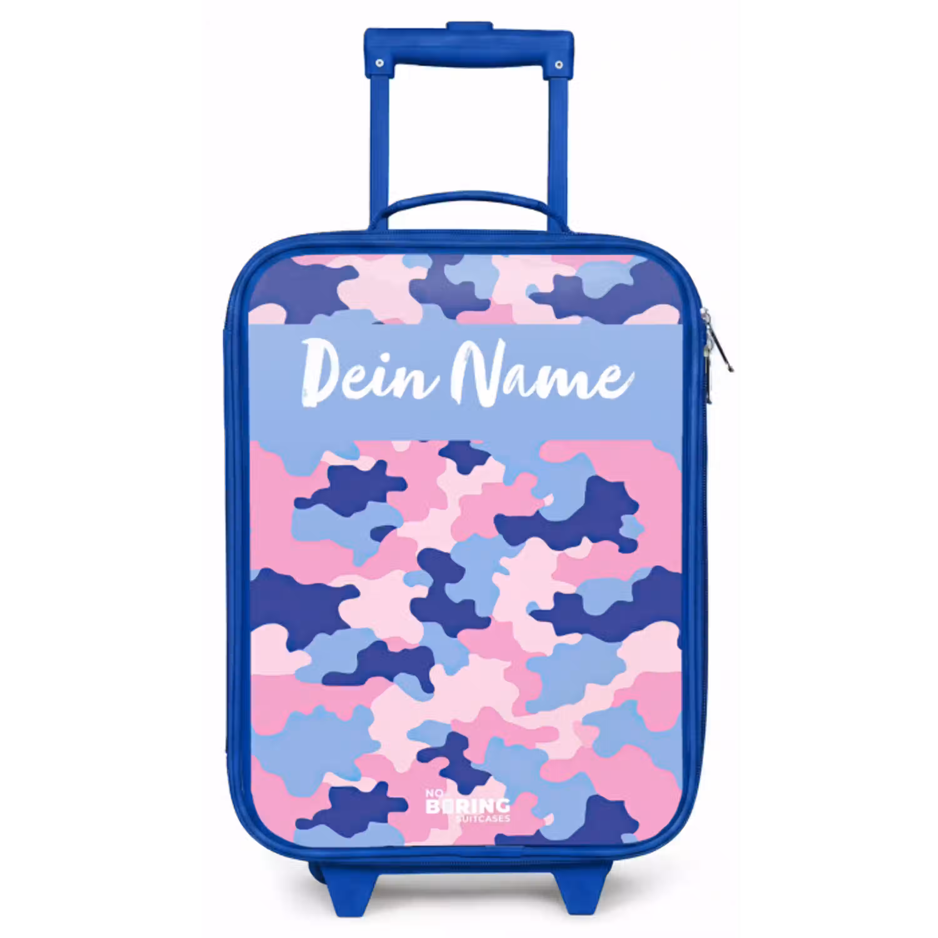 Camouflage - Roze - Blauw Kinderkoffer - Blauw klein -zz3dotto