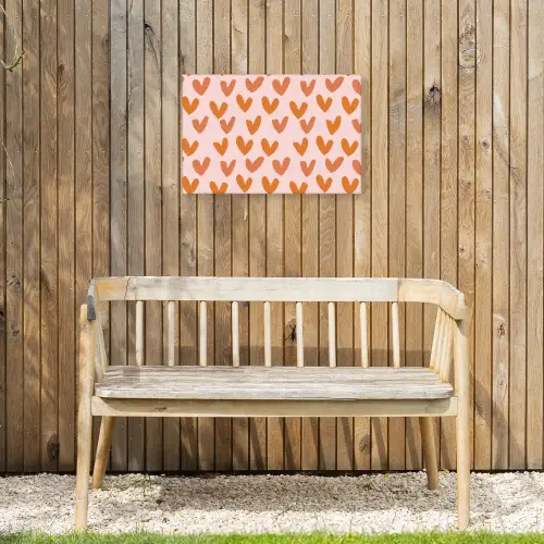 Hartjes - Getekend - Oranje Tuinposter op houten frame 2 cm dik klein 845 -sfeer4