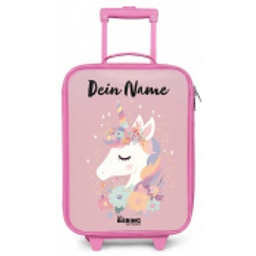 Eenhoorn - Roze - Bloemen Kinderkoffer - Roze klein -zz3dotto