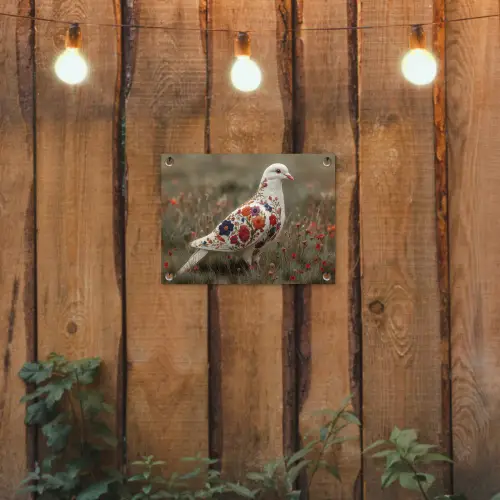 Duif - Bloemen - Natuur tuinposter los doek klein -sfeer1