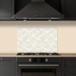 Abstract - Ruit - Beige keuken achterwand spatscherm klein 900 -sfeer1