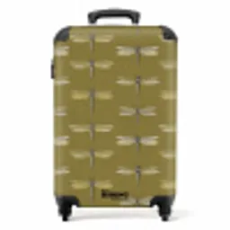 Libellen - Patroon - Groen NBS - Handbagage koffer - Volwassenen Unisex middel -productfoto_recht