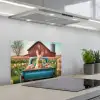 Konijn - Boerderij - Eieren keuken achterwand spatscherm klein -3d_schuin