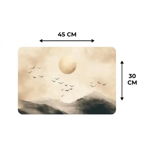 Landschap - Japandi - vogel Placemat vinyl groot -specs